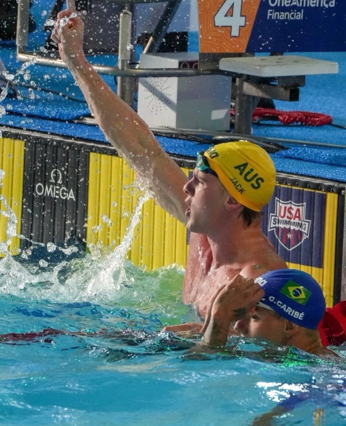 Jamie Jack Agency X Talent — winning the Pan Pacific 50m freestyle title, Irvine 2026