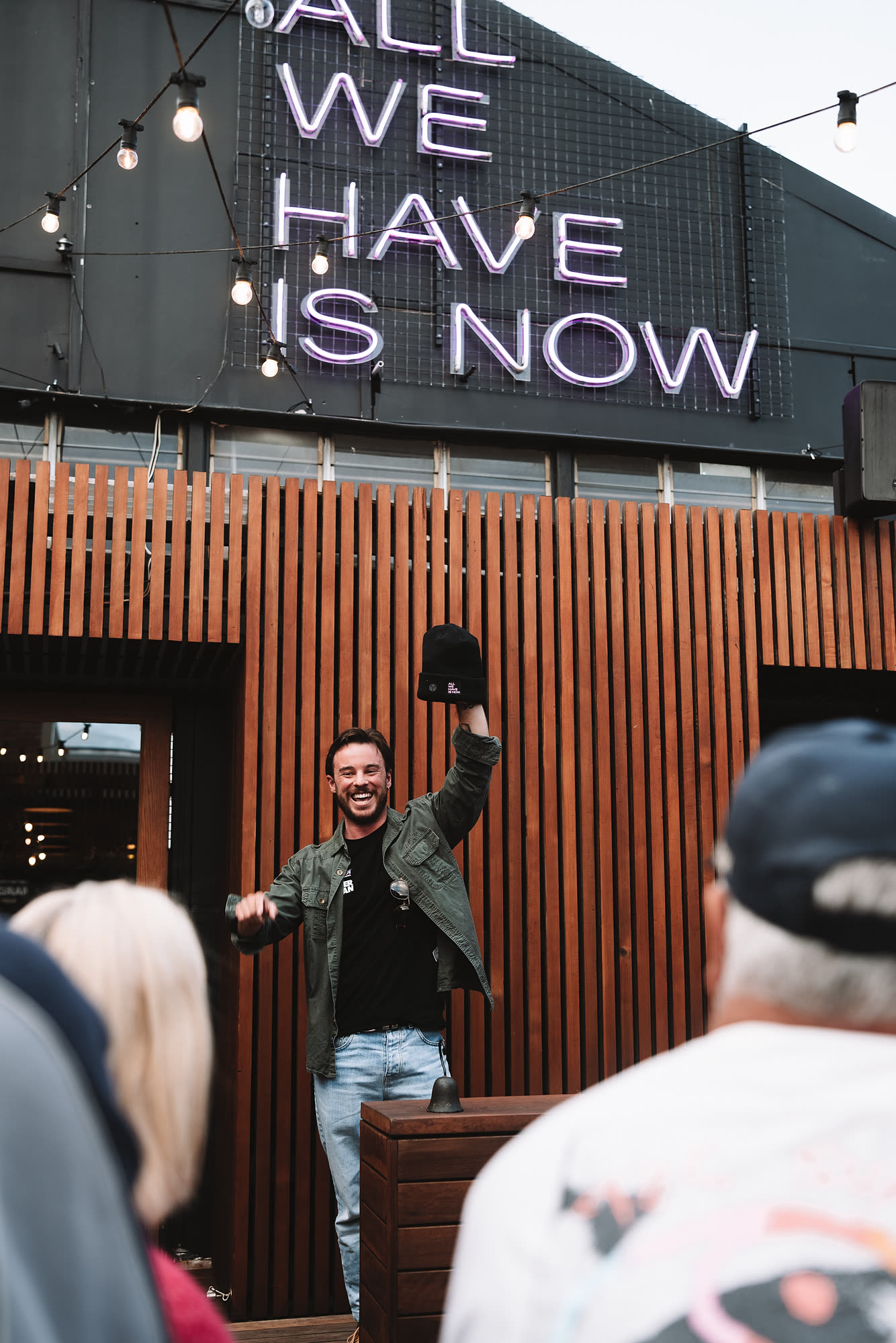 An Agency X speaker mid-delivery in front of a live audience