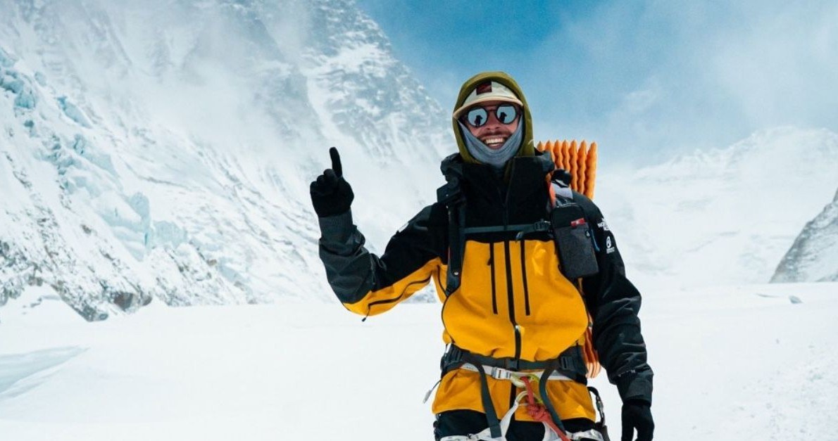 Oliver Foran on the mountain during the Everest expedition